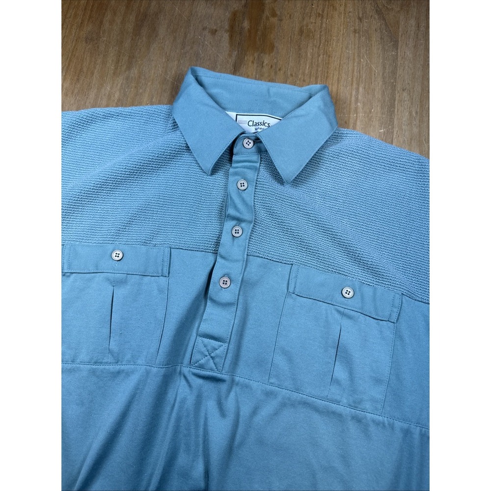 VTG Classics by Palmland Short Sleeve Polo Men L Green 80's‎ Grandpa Banded